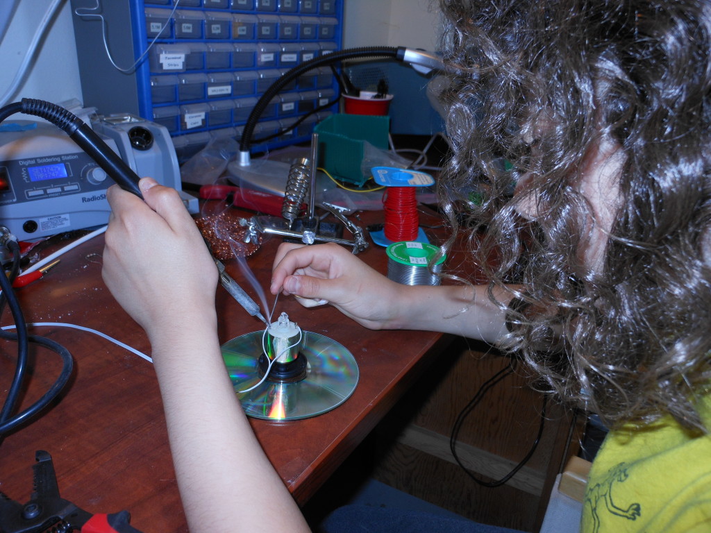 Benjamin gets some soldering practice